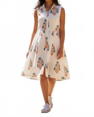 Victoria Dunn Amelia Midi Dress - Natural