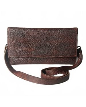 Spaghetti Western Leather Crossbody Wallet - Brown