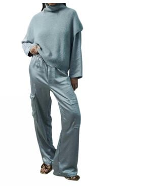 Melissa Nepton Miranda Satin Cargo Pant - Blue