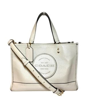 COACH Dempsey Carryall Leather Handbag - Metallic