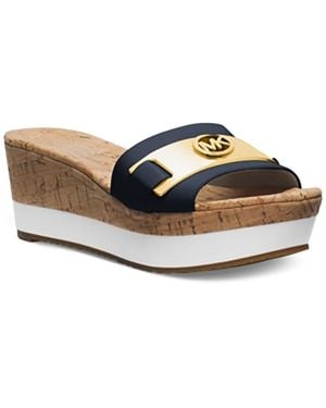 MICHAEL Michael Kors Warren Logo Manmade Platform Heels - Blue