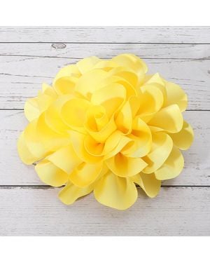 Fashnzfab Fabric Flower Brooch Hair Clip Hair Band - Yellow
