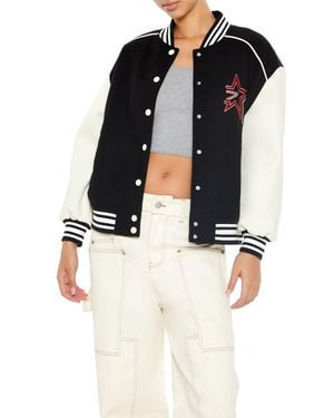 Forever 21 Star Girl Varsity Letterman Jacket - Black
