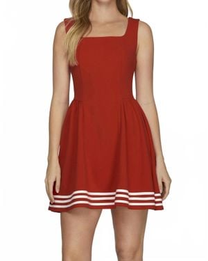 She + Sky Game Day Sleeveless Square Neck Mini Dress - Red