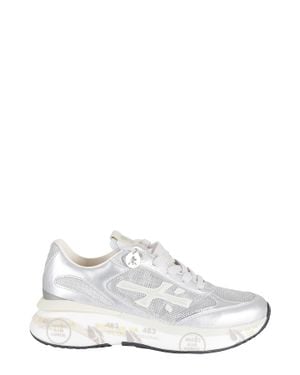 Premiata Moerund 8084 Side-Logo Polyester Sneakers - White