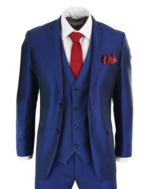 Paul Andrew Kingsley 3 Piece Wedding Prom Suit - Blue