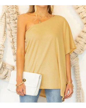 Ninexis One Shoulder Draped Top - Yellow