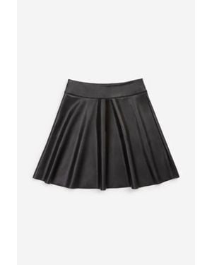 Splendid Girl's Faux Leather Pleated Skirt - Black