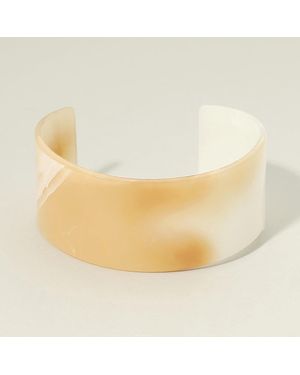 Fashnzfab Marbled Resin Cuff Bracelet - Yellow