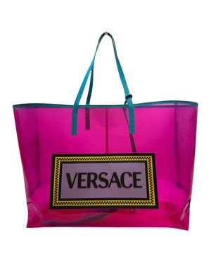 Versace Vintage Logo Pvc Shopper Bag - Purple