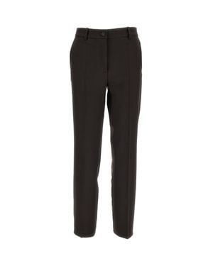 P.A.R.O.S.H. Stretch Wool Straight-Leg Pants - Black
