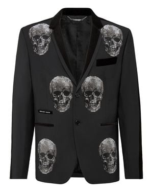 Philipp Plein Blazer Skull Crystal - Black