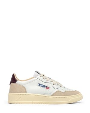 Autry Medalist Low Ls18 Leather Suede Sneakers - Natural