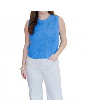 needii Sleeveless Sweater Tank Top - Blue