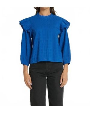 Nation Ltd Aria Ruffle Top - Blue