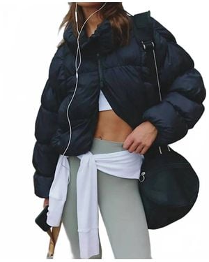 Free People In A Bubble Puffer Jacket - Blue