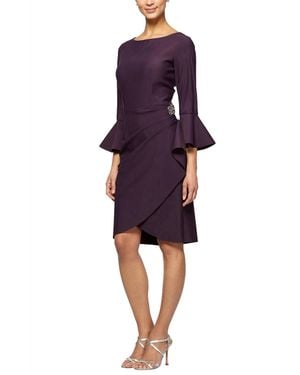 Alex Evenings Sheath Compression Cocktail Dress - Purple