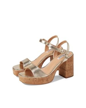 Dune Jodi Sandals B Leather Adjustable Ankle Strap Htat1024 - Natural