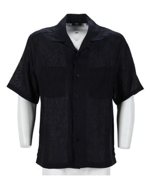 Herno Short-Sleeved Linen Casual Shirt - Black