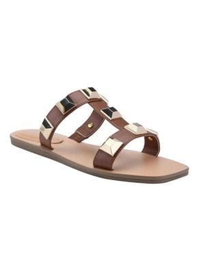 Marc Fisher Bonis Slide Pyramid Stud Slip On Sandal Zogg3373 - Brown