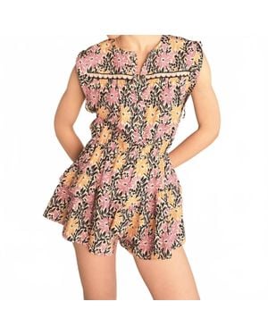 Saylor Xena Floral Batik Romper - Pink