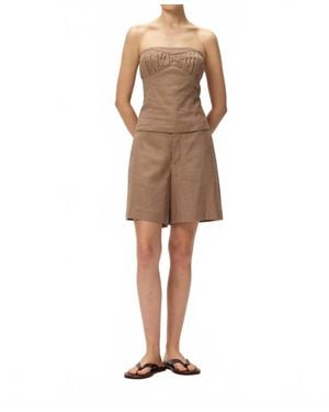 Elodie Bruno Mavi Linen Tube Top - Natural