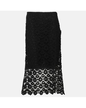 Sandro Lace Midi Skirt - Black