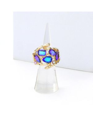 Fashnzfab Multi Stone Stretch Ring - Blue