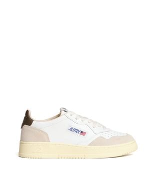 Autry Teak Leather Medalist Low Sneakers - Natural