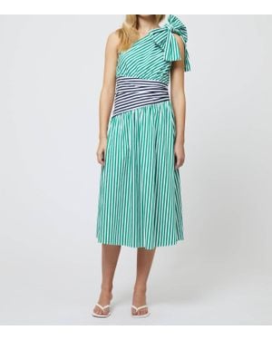 French Connection Alexis Cotton One Shoulder Dress - Blue