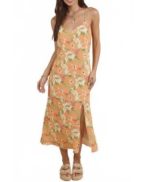 Sadie & Sage Aperitivo Back Tie Midi Dress - Brown