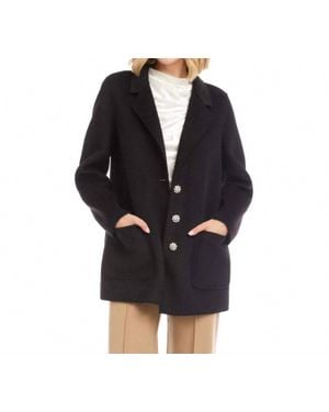 Karen Kane Oversized Brushed Blazer - Black