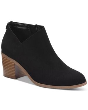 Style & Co. Style & Co Felaa Boot Faux Suede Block Heel Ankle Bootie Lion555 - Black