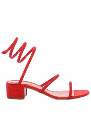 Rene Caovilla Rene Caovilla Cleo Crystal-Embellished Sandals - Red