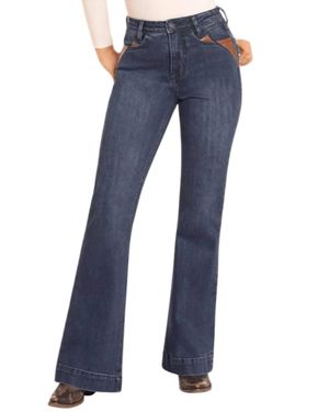 Rock & Roll Denim High Rise Trouser Jean - Blue