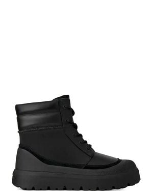 UGG Neumel High Padded Collar Leather Ankle Boots - Black