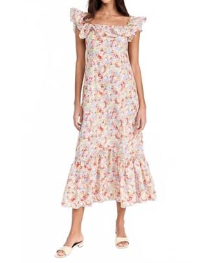 RIXO London June Midi Dress - Pink