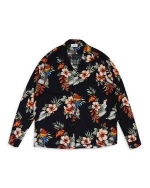 Rhude Floral Button Up Shirt - Black