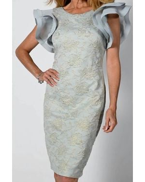 FRANK LYMAN Pleat Sleeve Dress - Blue