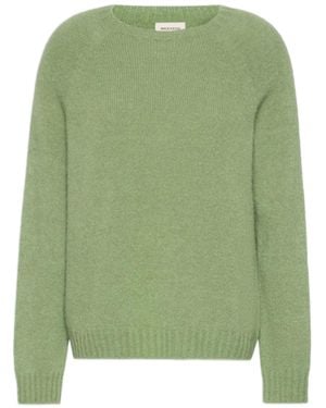 Weekend Soft Knitted Sweater With Relaxed Fit And Round Neckline - Green