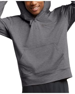 Champion Quarter Zip Fitness Hoodie - Gray
