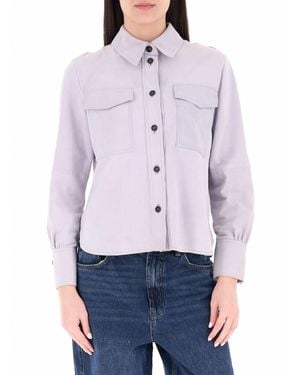Marella Mllapogeo Cropped Cotton Shirt Jacket - Blue