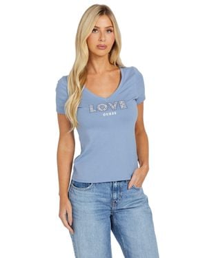 Guess Eco Chelly Love Tee - Blue