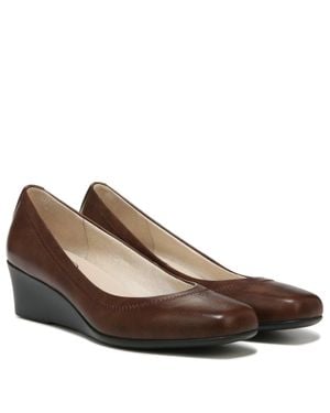 LifeStride Groovy Pumps Leather Square Toe Slip-On Khd2677 - Brown