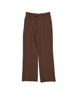 Ferragamo Flat Front Tailored Pants, Brand Size 46 (Waist - Brown