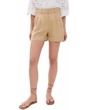 Figue Uma High Waisted Shorts - Natural