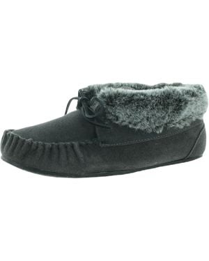 Minnetonka Cabin Suede Moccasin Booties - Green