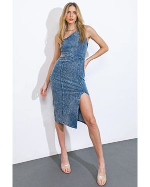 TRUEDAMES Familiar Patterns Denim Dress - Blue