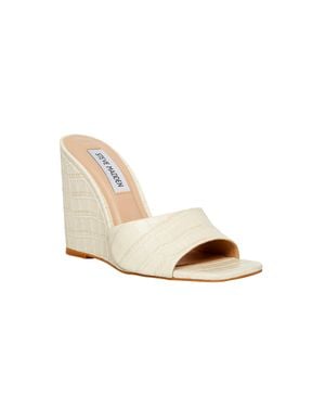 Steve Madden Veles Wedge Sandal Bone Croco Vele01S1 - White