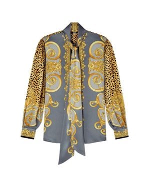 Versace Silk Baroque Blouse - Yellow